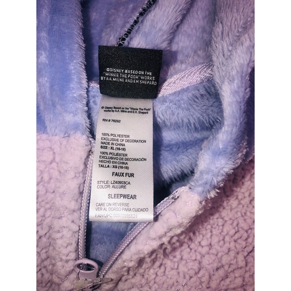 Disney Eeyore Hooded One Piece Sleepwear Pajamas Jump Suit Adult M - Picture 7 of 10